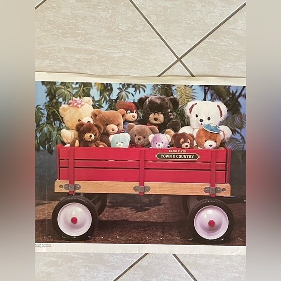 1986 Teddy Bears in a Radio Flyer  Town & Country Wagon Poster - Picture 3 of 6